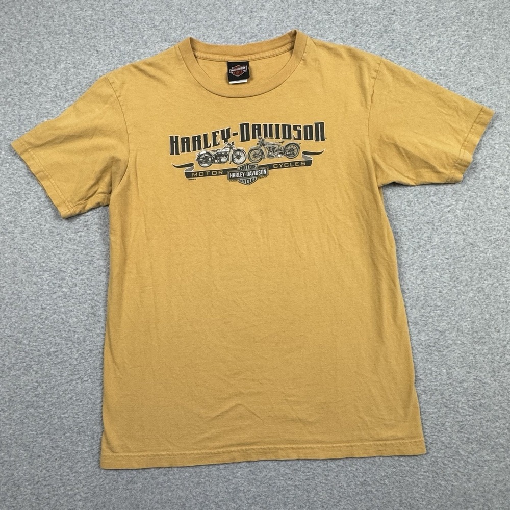 Harley Davidson McDermott's Lake George NY T-Shirt Men's Large Moto Cycle Gold